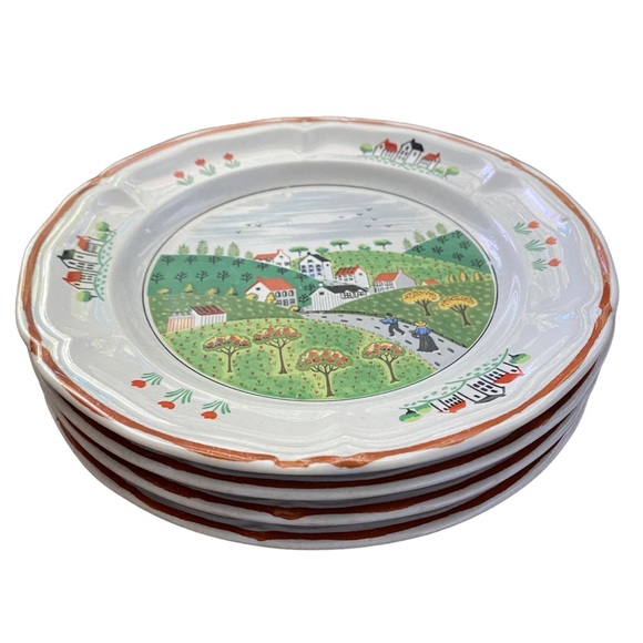 Newcor Stoneware Japan Country Village Set of 4 - Picture 5 of 5